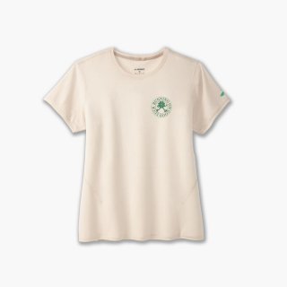 Brooks Distance Short Sleeve 3.0 - Gelbbraun/Run Lucky 24