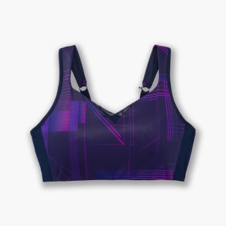Brooks Convertible Sports Bra - Matrix Navy Print