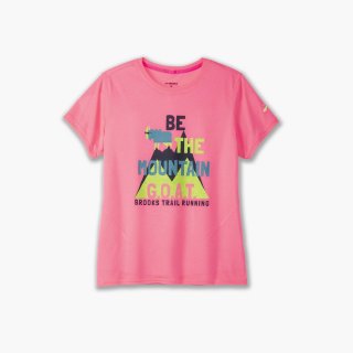Brooks Distance Short Sleeve 3.0 - Neo Pink/Mountain Ziege