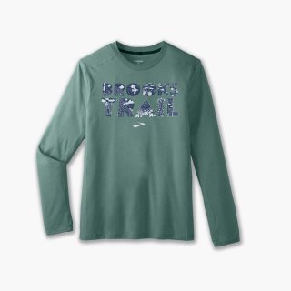 Brooks Distance Long Sleeve 2.0 - Salbeigrün/BR Trail Print