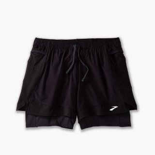 Brooks High Point 3" 2-in-1 Short - Schwarz