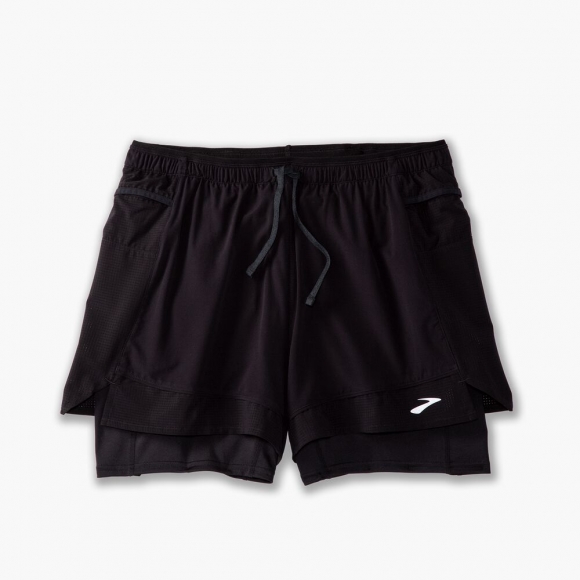 Brooks High Point 3" 2-in-1 Short - Schwarz