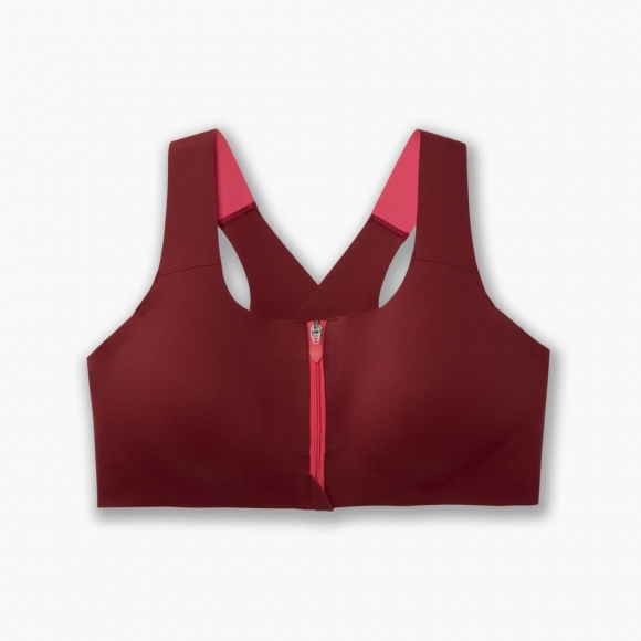 Brooks Dare Zip Run Bra - Beet