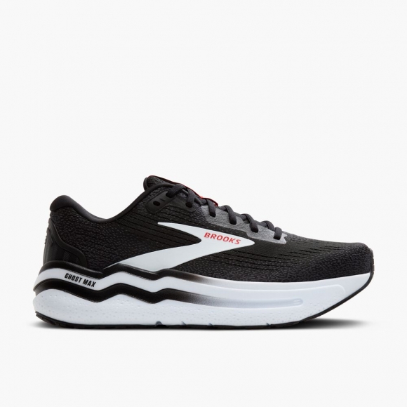 Brooks Ghost Max 2 - Schwarz/Weiß/Feuerrot