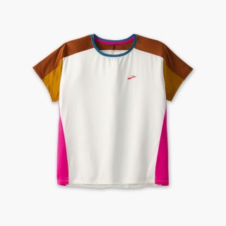 Brooks Sprint Free Short Sleeve 2.0 - Hellste Himmelblau/Ocker/Fuchsia
