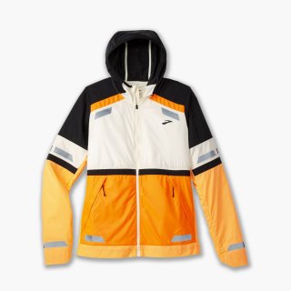 Brooks Run Visible Jacket 2.0 - Ecru/Fluoro Flash/Schwarz