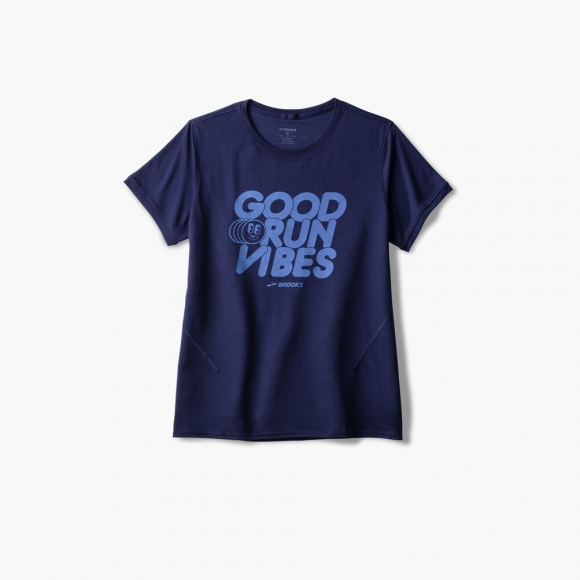 Brooks Distance Short Sleeve 3.0 - Mitternacht/Gute Laufstimmung