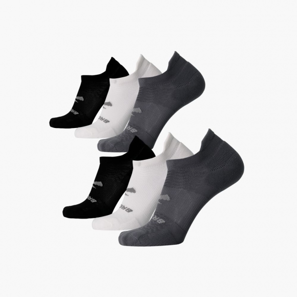 Brooks Run-In No Show 6-Pack - Asphalt/Weiß/Schwarz