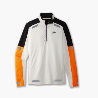 Brooks Run Visible 1/2 Zip 2.0 - Ecru/Fluoro Flash/Schwarz