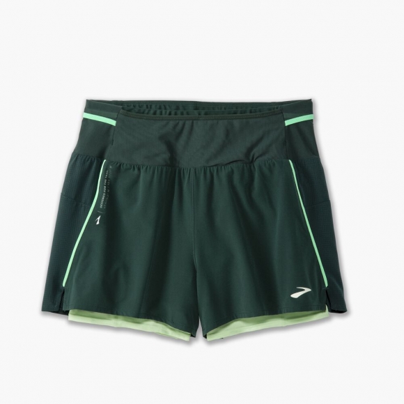 Brooks High Point 3" 2-in-1 Short 2.0 - Carbon/Gletschergrün