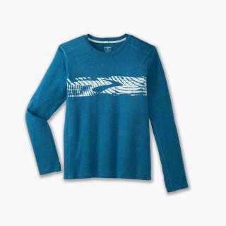 Brooks Distance Long Sleeve 2.0 - Hochdunkelblau/BR Motion Logo