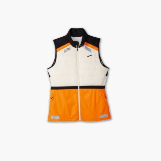 Brooks Run Visible Insulated Vest 2.0 - Ecru/Fluoro Flash/Schwarz