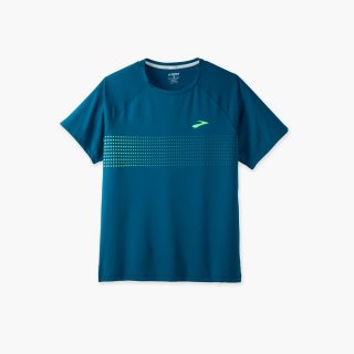 Brooks Atmosphere Short Sleeve 2.0 - Dunkelblau/Pixelstreifen