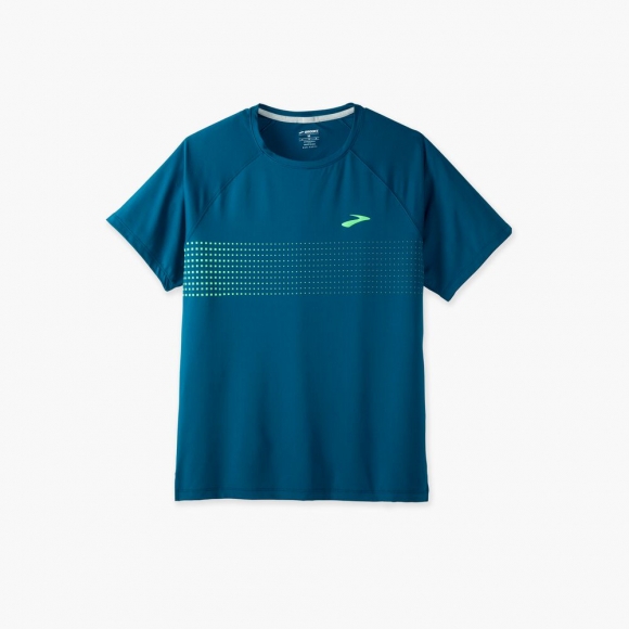 Brooks Atmosphere Short Sleeve 2.0 - Dunkelblau/Pixelstreifen