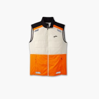 Brooks Run Visible Insulated Vest 2.0 - Ecru/Fluoro Flash/Schwarz