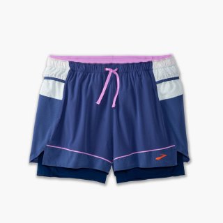 Brooks High Point 3" 2-in-1 Short - Ägäis/Hellschiefer