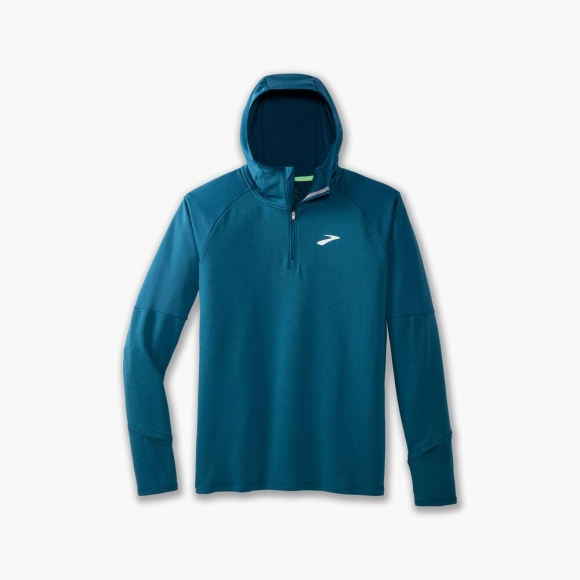Brooks Notch Thermal Hoodie 2.0 - Hochglanz Dunkel Ozean/Dunkel Ozean