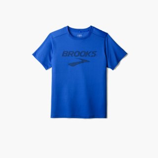 Brooks Distance Short Sleeve 3.0 - Neoblau/Brooks Logo