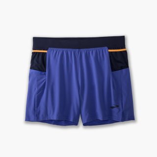 Brooks Sherpa 5" 2-in-1 Short - Amparo Blau/Marineblau/Fluororange