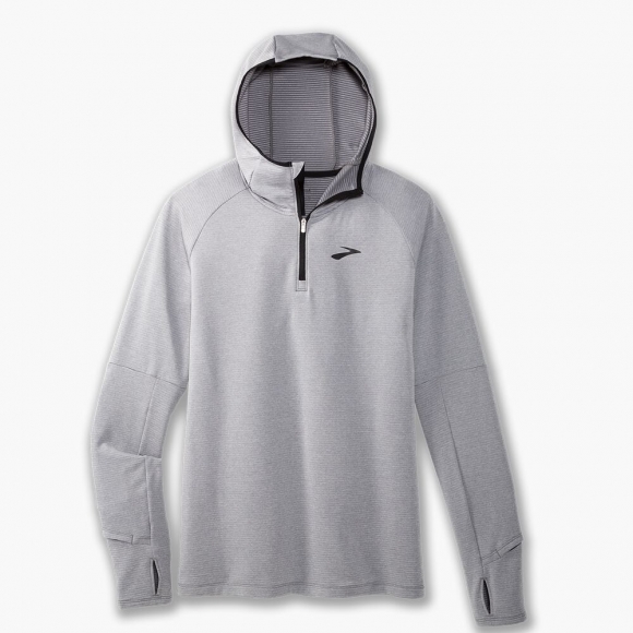 Brooks Notch Thermal Hoodie 2.0 - Ht. Asche/Schwarz