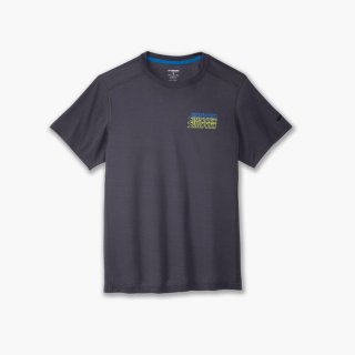 Brooks Distance Short Sleeve 3.0 - Asphalt/BR Stack