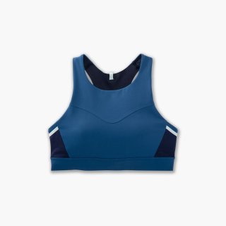 Brooks 3 Pocket Sports Bra - Blauasche/Eisblau/Marineblau
