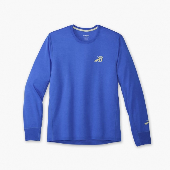 Brooks Distance Graphic Long Sleeve - Heather Bluetiful/Medallion