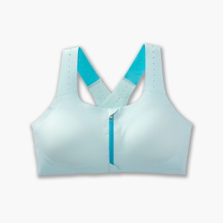Brooks Zip 2.0 Sports Bra - Eisblau/Blaugrün