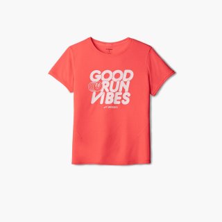 Brooks Distance Short Sleeve 3.0 - Neo Cayenne/Good Run Vibes