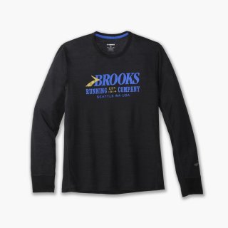 Brooks Distance Graphic Long Sleeve - Schwarz/Heritage