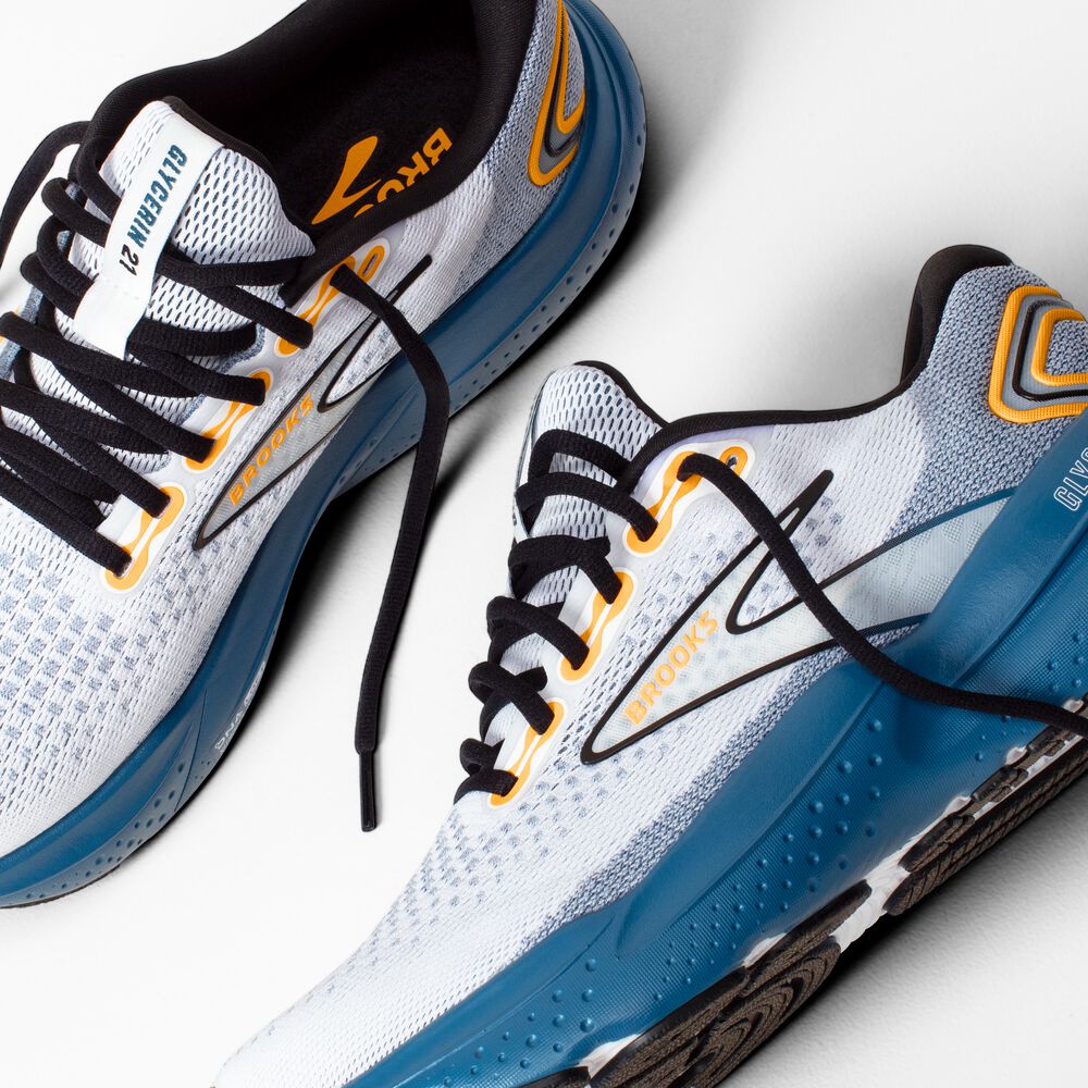 Brooks Glycerin 21 - Weiß/Saphir/Orange