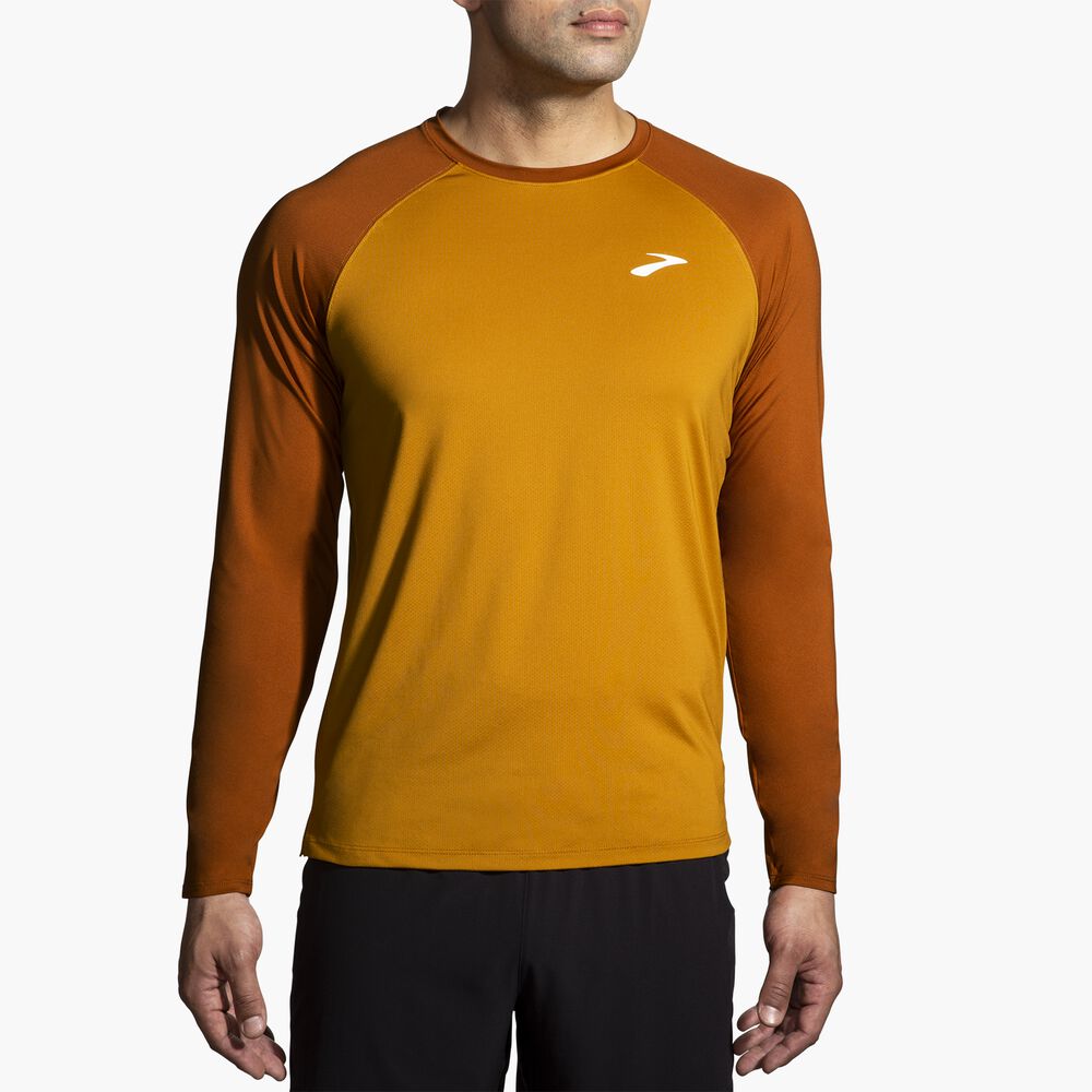 Brooks Atmosphere Long Sleeve 2.0 - Ocker/Haselnuss