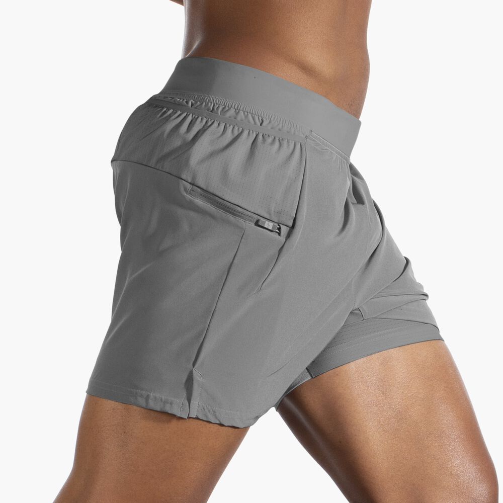 Brooks Sherpa 5" 2-in-1 Short - Stahl