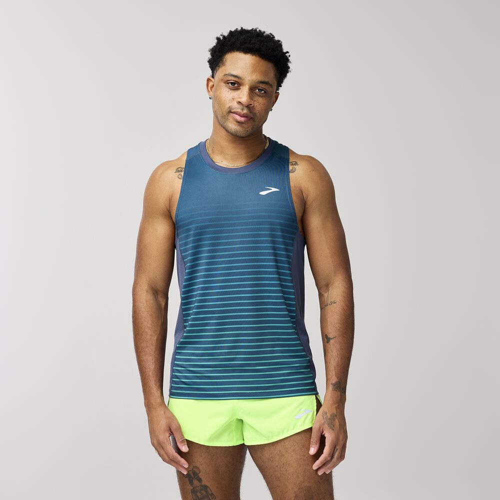Brooks Atmosphere Singlet 3.0 - Streifen