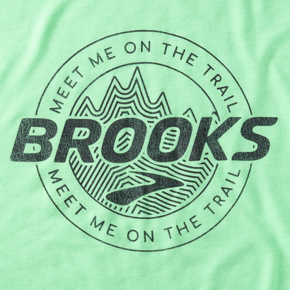 Brooks Distance Short Sleeve 3.0 - Hypergrün/Brooks Trail