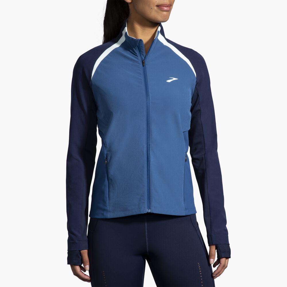 Brooks Fusion Hybrid Jacket - Marineblau/Ascheblau/Eisblau