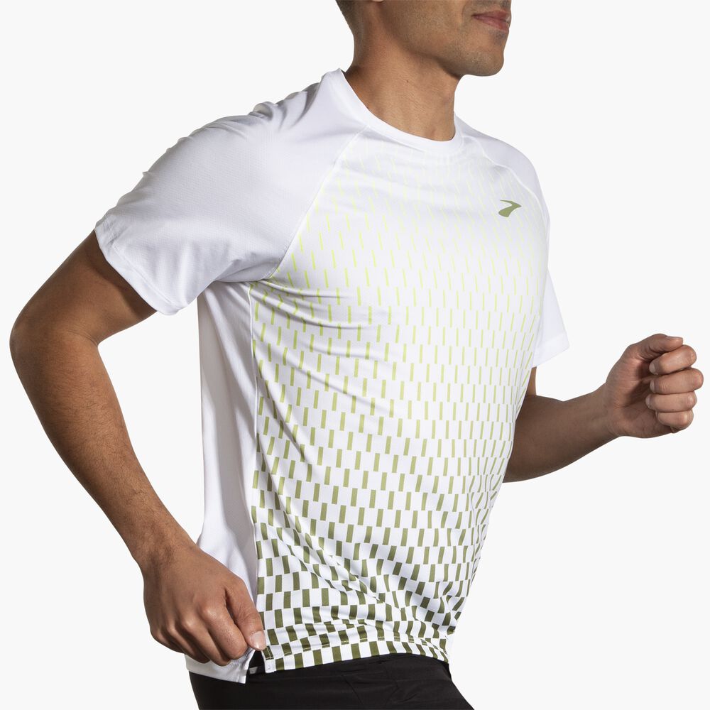 Brooks Atmosphere Short Sleeve 2.0 - Weiß/Intervallverlauf