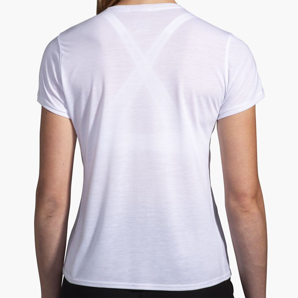 Brooks Distance Short Sleeve 3.0 - Weiß/Run Happy
