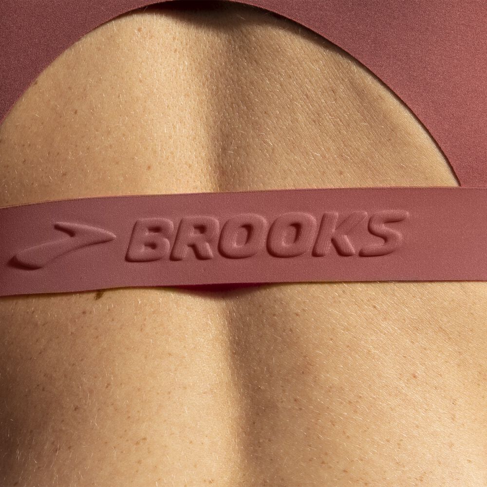 Brooks Dare V Neck Run Bra - Terrakotta/Fluorpink