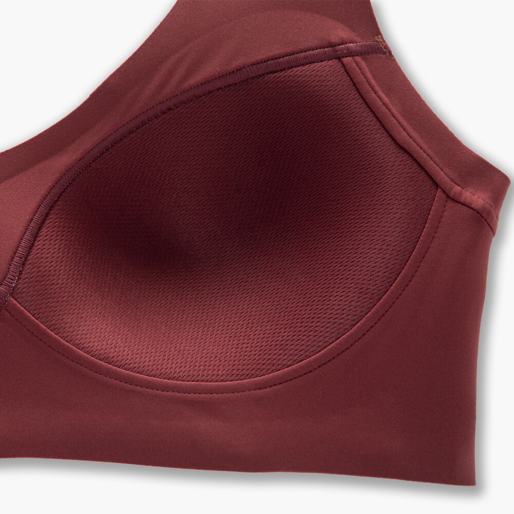 Brooks Dare V Neck Run Bra - Terrakotta/Fluorpink