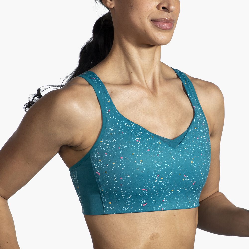 Brooks Convertible Sports Bra - Lagunen-Sprenkeldruck