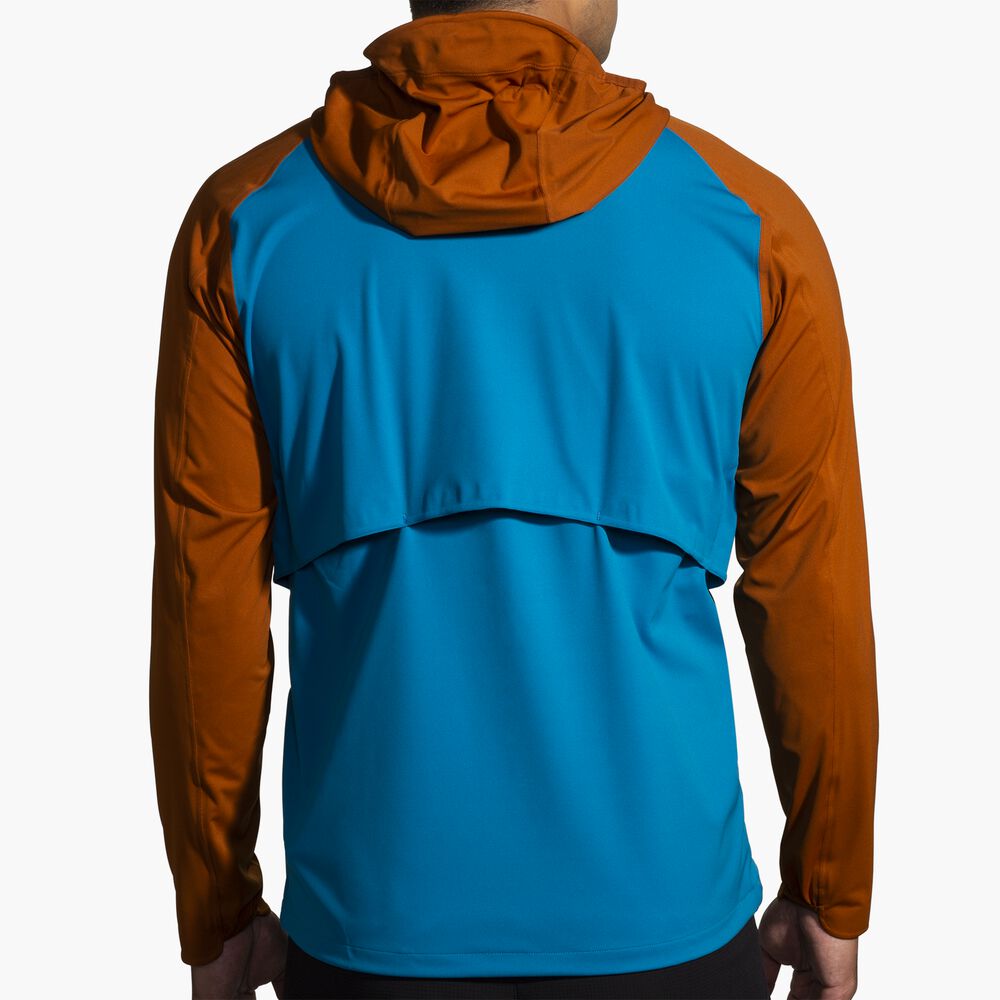 Brooks High Point Waterproof Jacket - Pazifik/Haselnussholz/Ocker