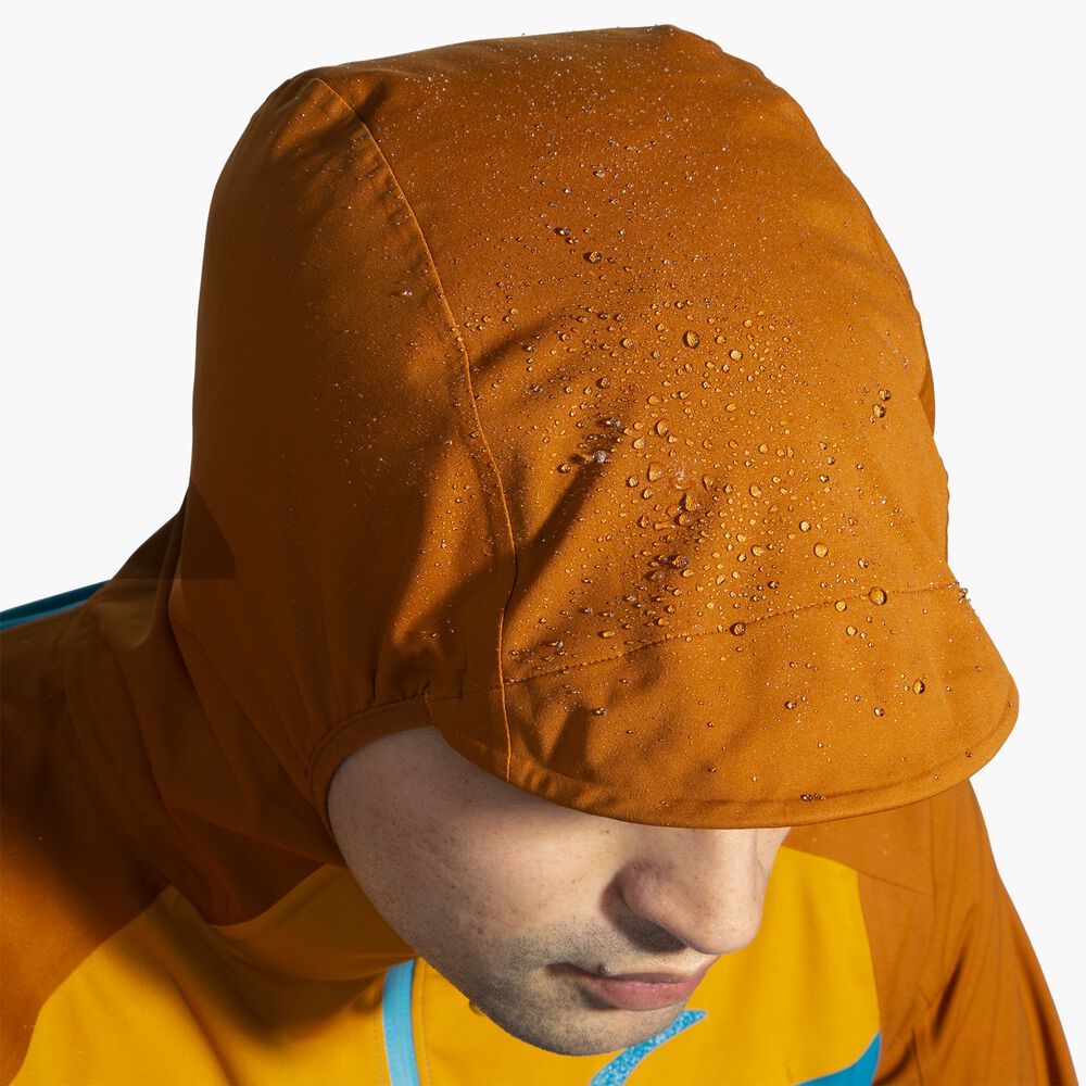 Brooks High Point Waterproof Jacket - Pazifik/Haselnussholz/Ocker