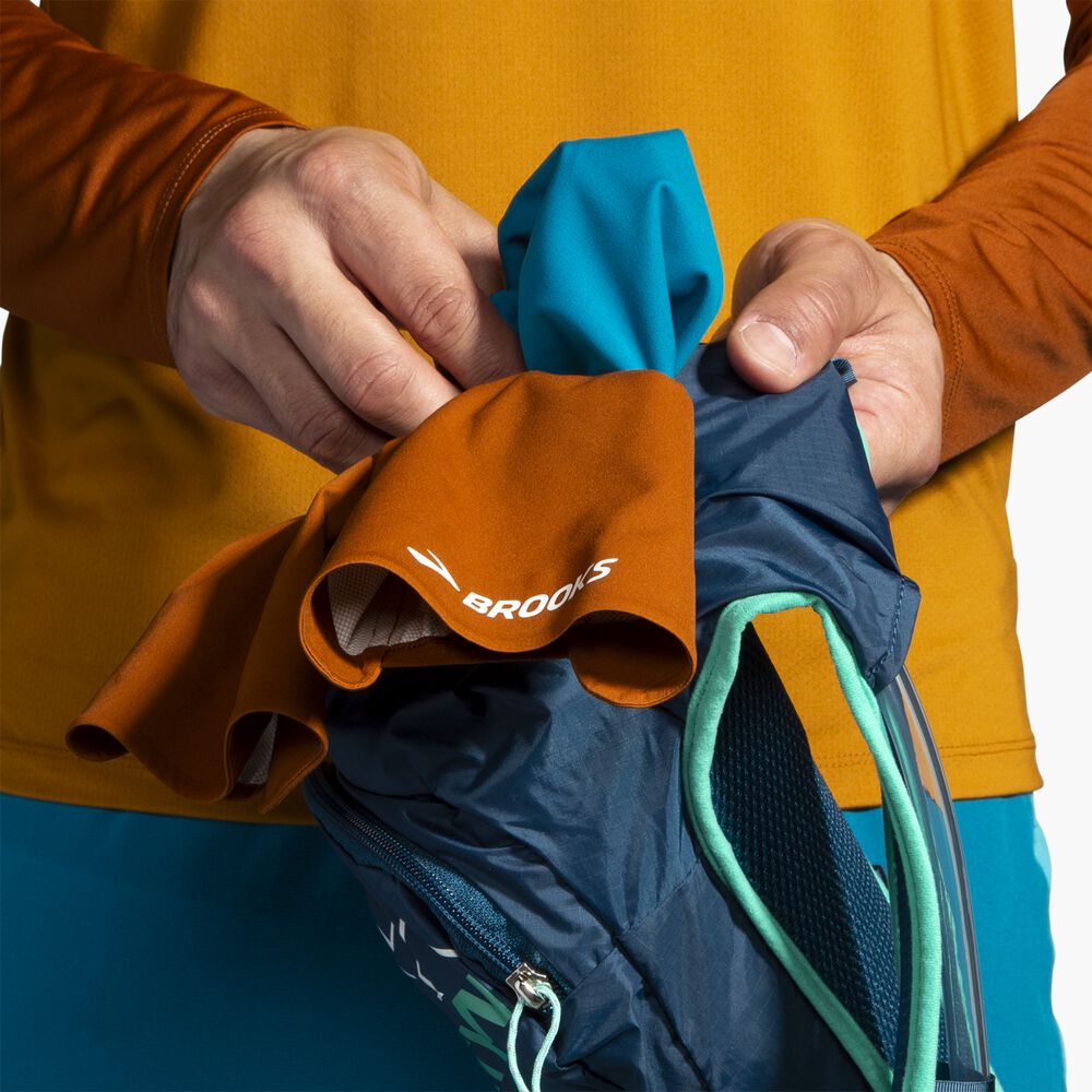 Brooks High Point Waterproof Jacket - Pazifik/Haselnussholz/Ocker