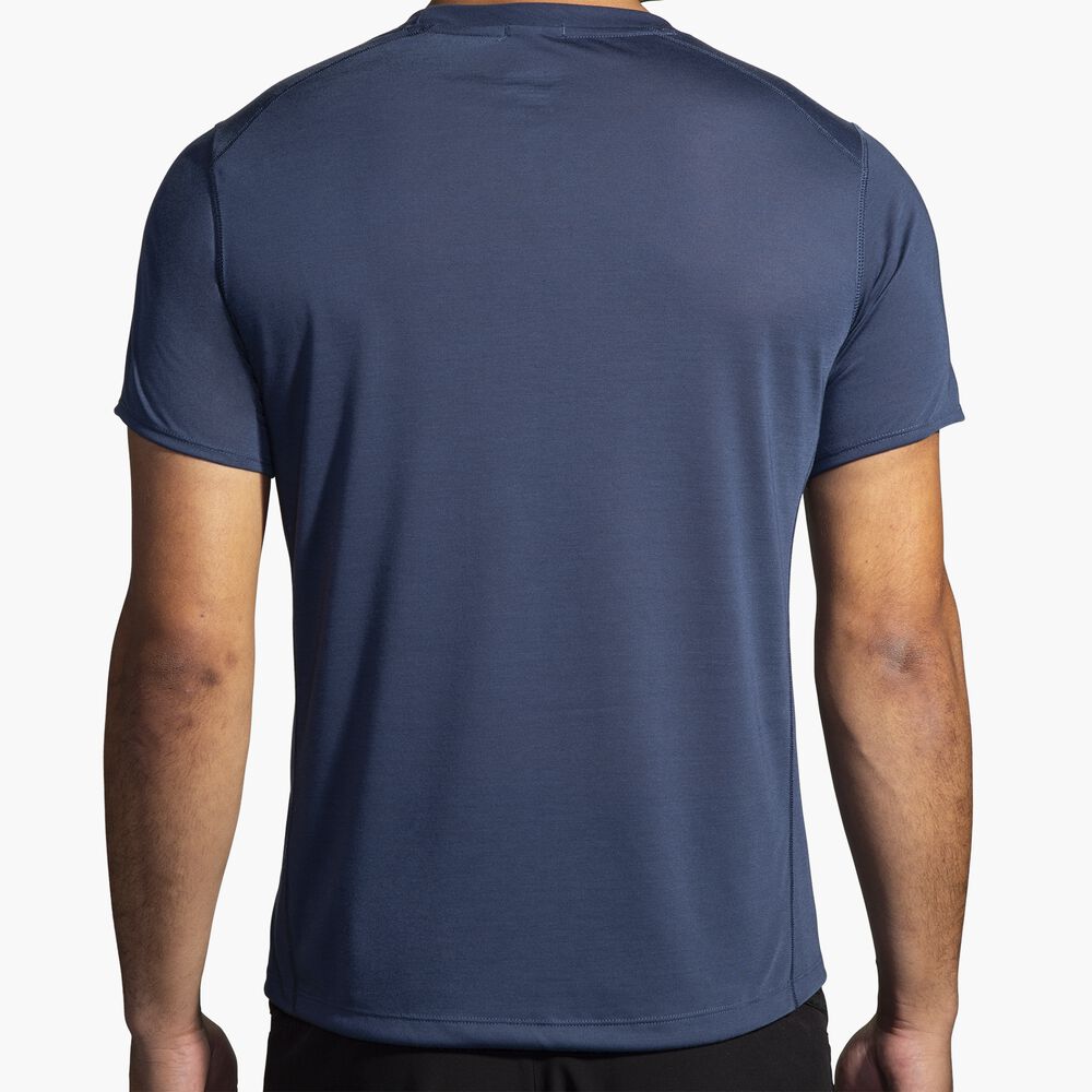 Brooks Distance Short Sleeve 3.0 - Blauschiefer/BR Logo
