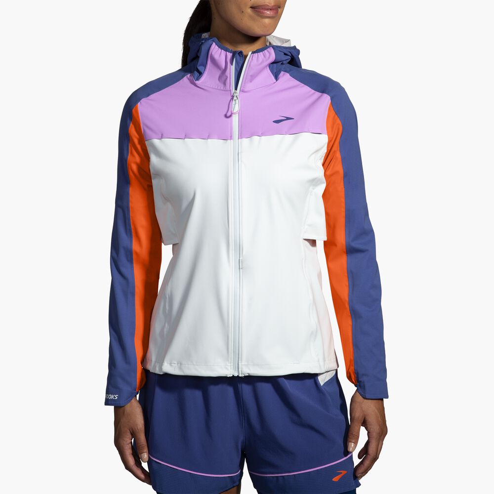Brooks High Point Waterproof Jacket - Hellschiefer/Leuchtorange/Ägäis