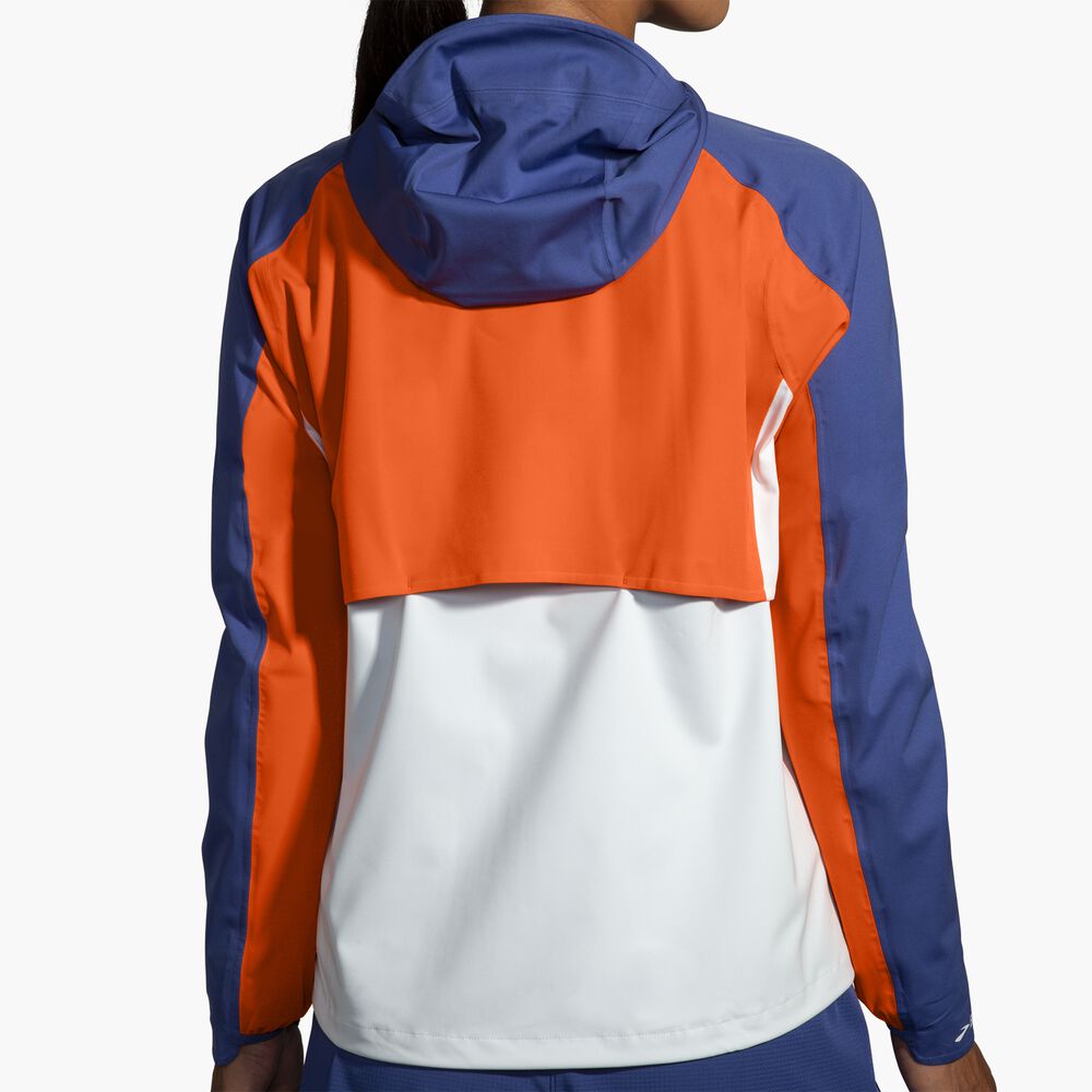 Brooks High Point Waterproof Jacket - Hellschiefer/Leuchtorange/Ägäis