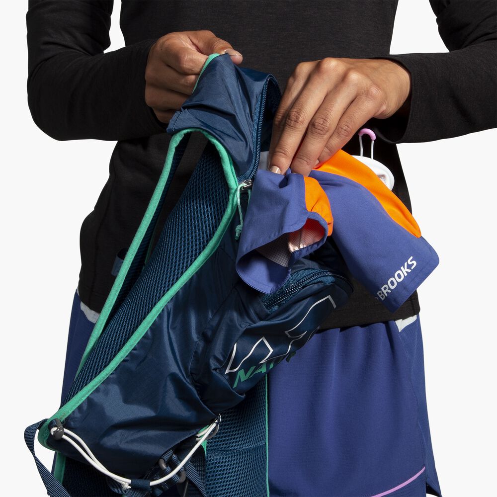 Brooks High Point Waterproof Jacket - Hellschiefer/Leuchtorange/Ägäis
