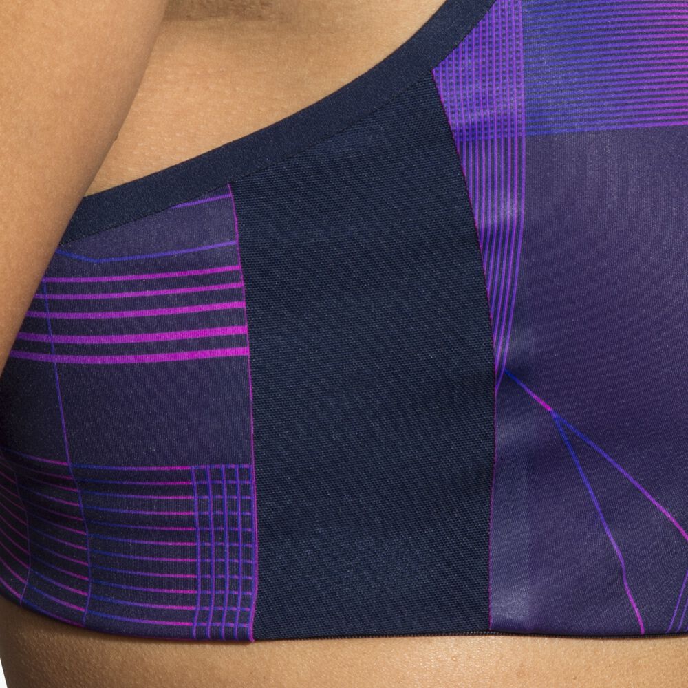 Brooks Convertible Sports Bra - Matrix Navy Print