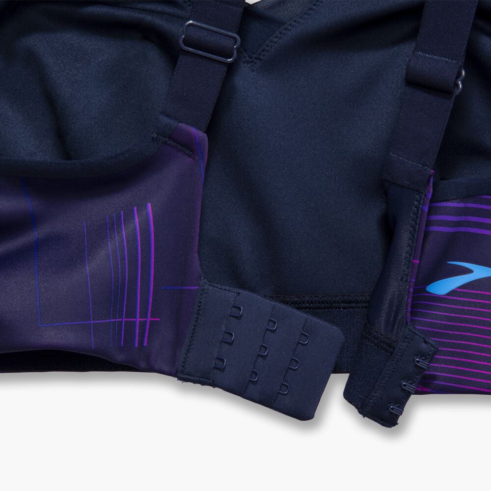 Brooks Convertible Sports Bra - Matrix Navy Print